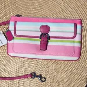 COACH Heritage Stripe Wristlet